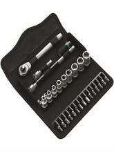 Set of 28 sockets "D1/4 + WERA pressing ratchet
